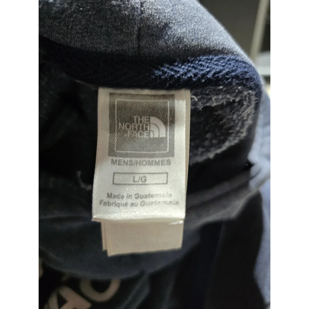 The North Face Hoodie Mens L Blue Logo Pullover Sweatshirt Outdoor Gorpcore